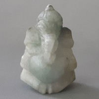 KG-073 Natural Genuine Pastel Green Jade Carved Lord Ganesh Ganesha India Hindu Hinism Buddha amulet om Statue. 